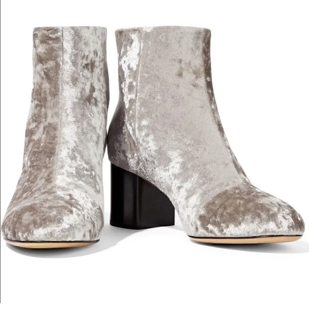 NIB rag & bone Drea Booties in Dove Velvet Size 6.5